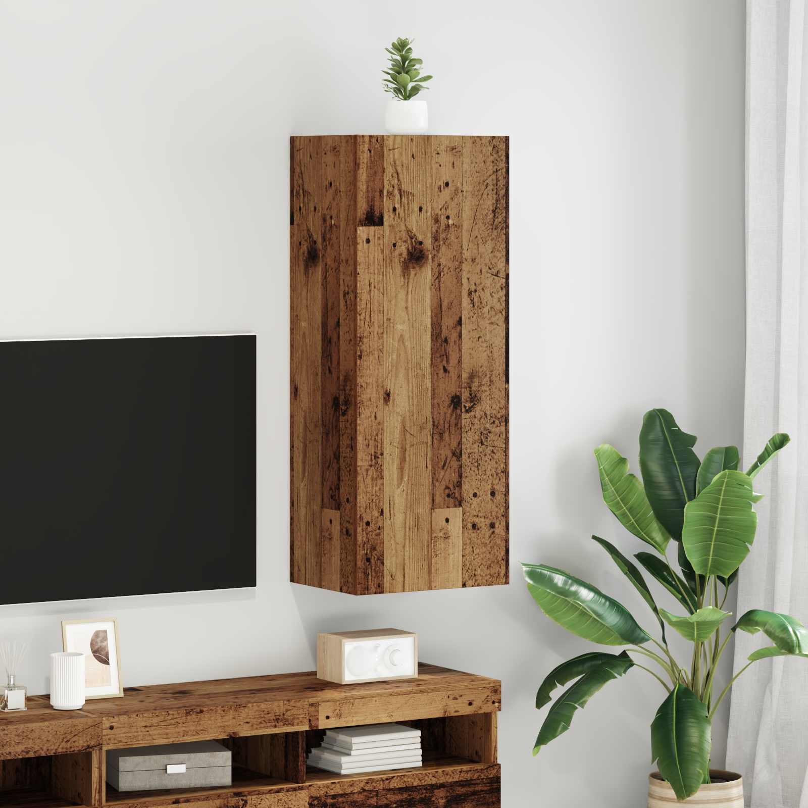 vidaXL Szafka pod telewizor Stare drewno 40,5 x 30 x 102 cm