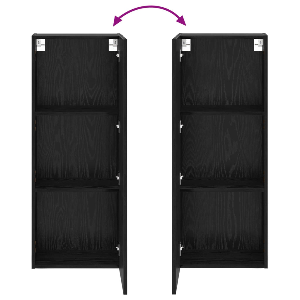 vidaXL Szafka pod telewizor Czarny Dąb 40,5 x 30 x 102 cm