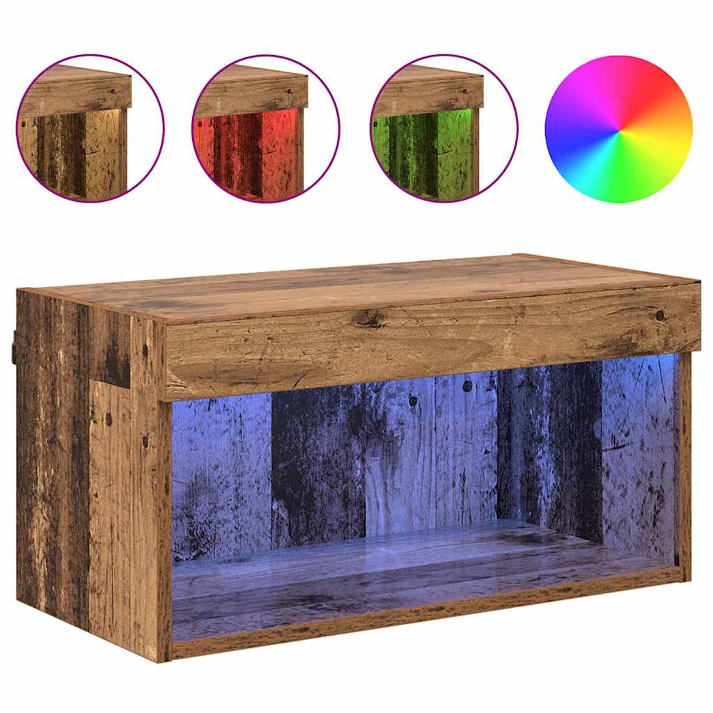 vidaXL Zestaw szafek RTV z LED Stare drewno 60 x 30 x 30 cm