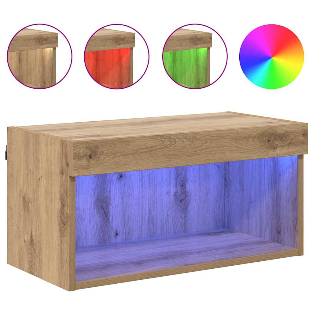 vidaXL Zestaw szafek RTV z LED Dąb rzemieślniczy 60 x 30 x 30 cm
