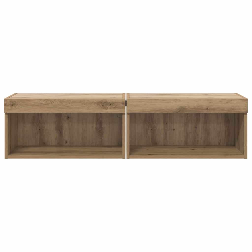vidaXL Zestaw szafek RTV z LED 2 pcs Dąb rzemieślniczy 60 x 30 x 30 cm