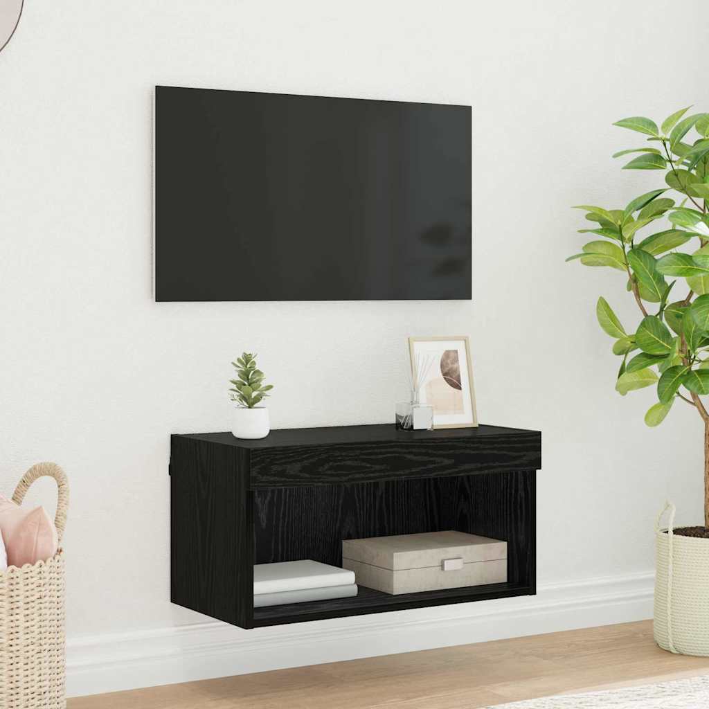 vidaXL Zestaw szafek RTV z LED Czarny Dąb 60 x 30 x 30 cm