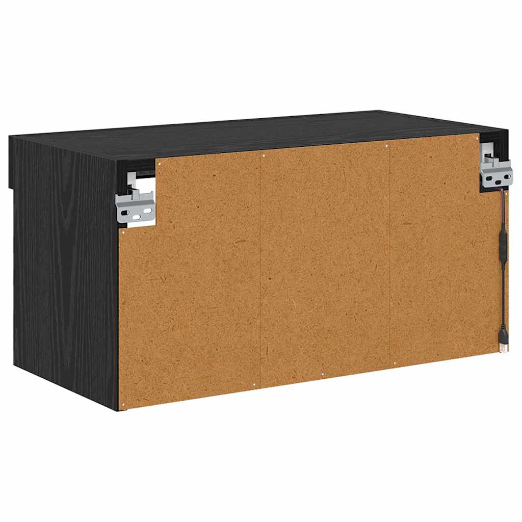 vidaXL Zestaw szafek RTV z LED Czarny Dąb 60 x 30 x 30 cm