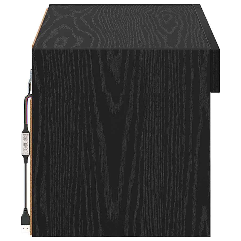 vidaXL Zestaw szafek RTV z LED Czarny Dąb 60 x 30 x 30 cm