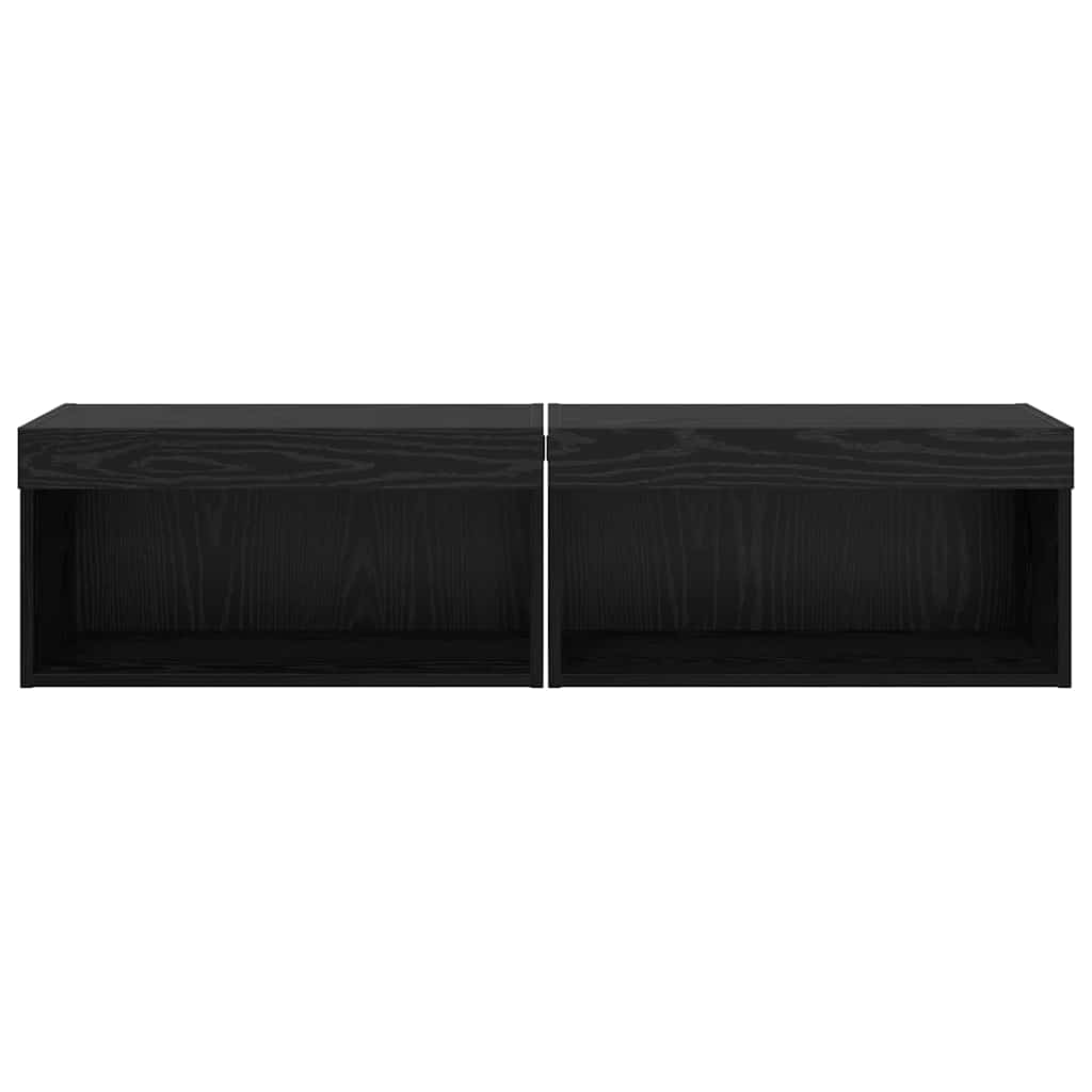 vidaXL Zestaw szafek RTV z LED 2 pcs Czarny Dąb 60 x 30 x 30 cm