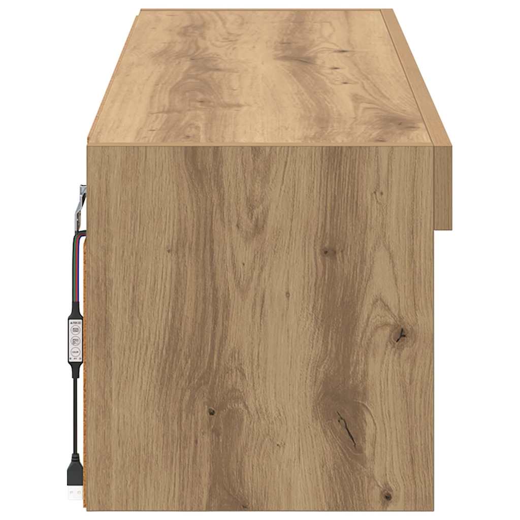 vidaXL Szafka pod telewizor z LED Dąb rzemieślniczy 100 x 30 x 30 cm