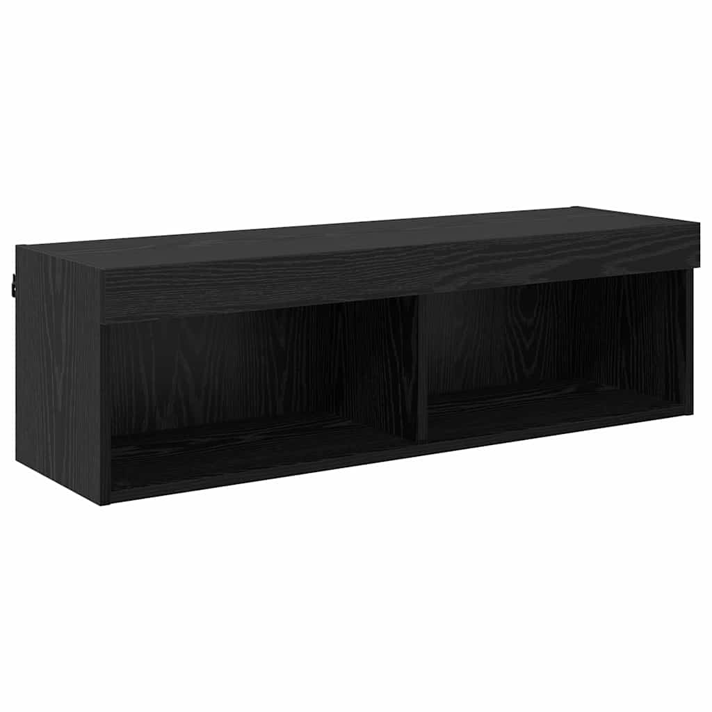 vidaXL Szafka pod telewizor z LED Czarny Dąb 100 x 30 x 30 cm