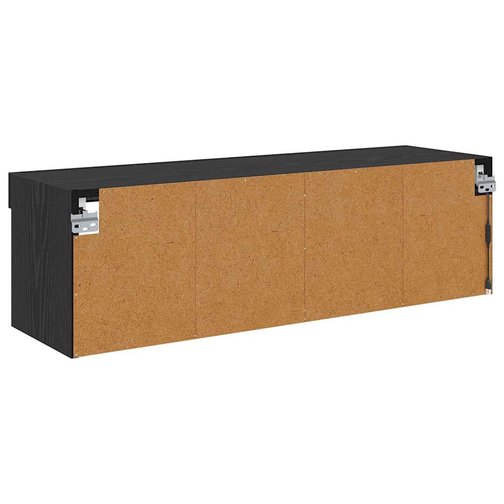 vidaXL Szafka pod telewizor z LED Czarny Dąb 100 x 30 x 30 cm