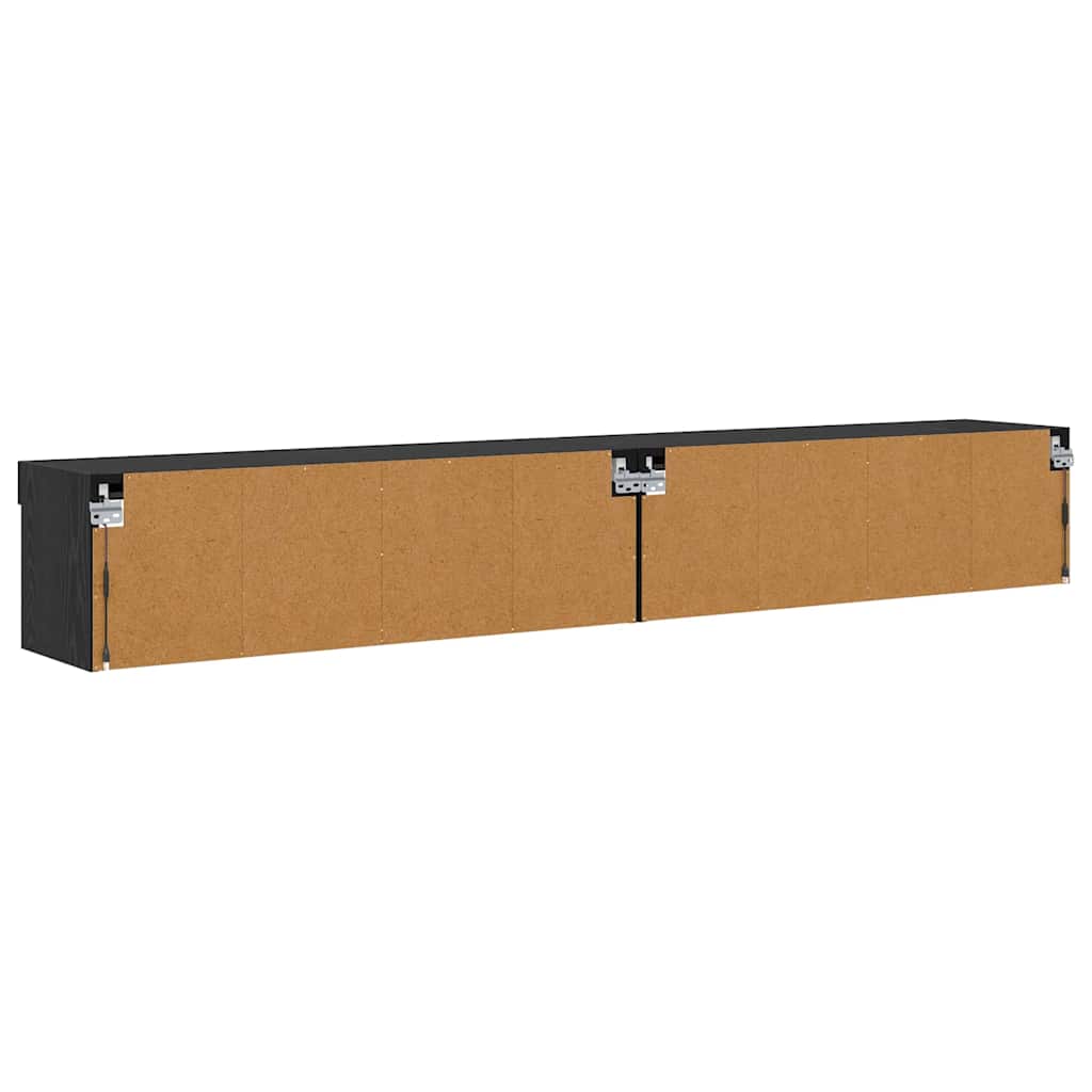 vidaXL Zestaw szafek RTV z LED 2 pcs Czarny Dąb 100 x 30 x 30 cm
