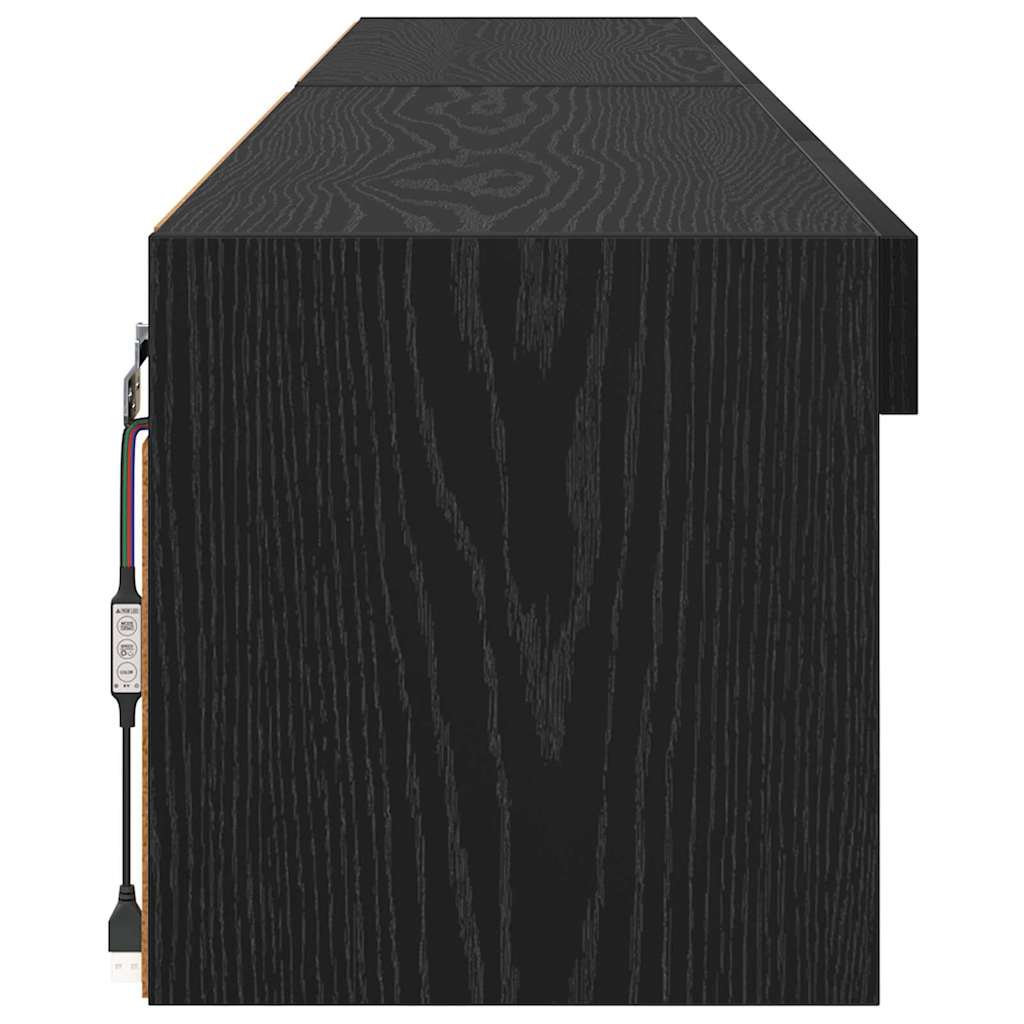 vidaXL Zestaw szafek RTV z LED 2 pcs Czarny Dąb 100 x 30 x 30 cm