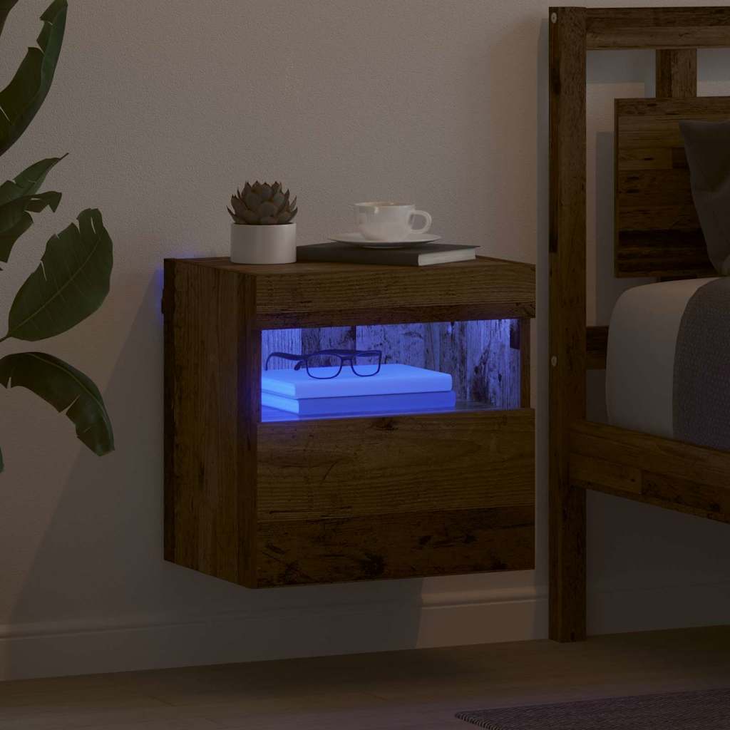vidaXL Szafka pod telewizor z LED Stare drewno 40 x 30 x 40 cm