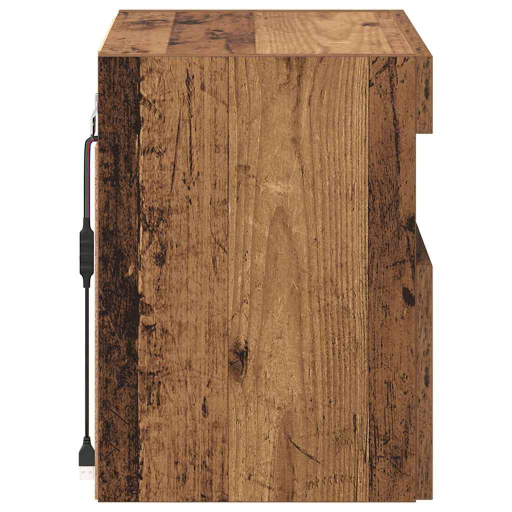 vidaXL Szafka pod telewizor z LED Stare drewno 40 x 30 x 40 cm