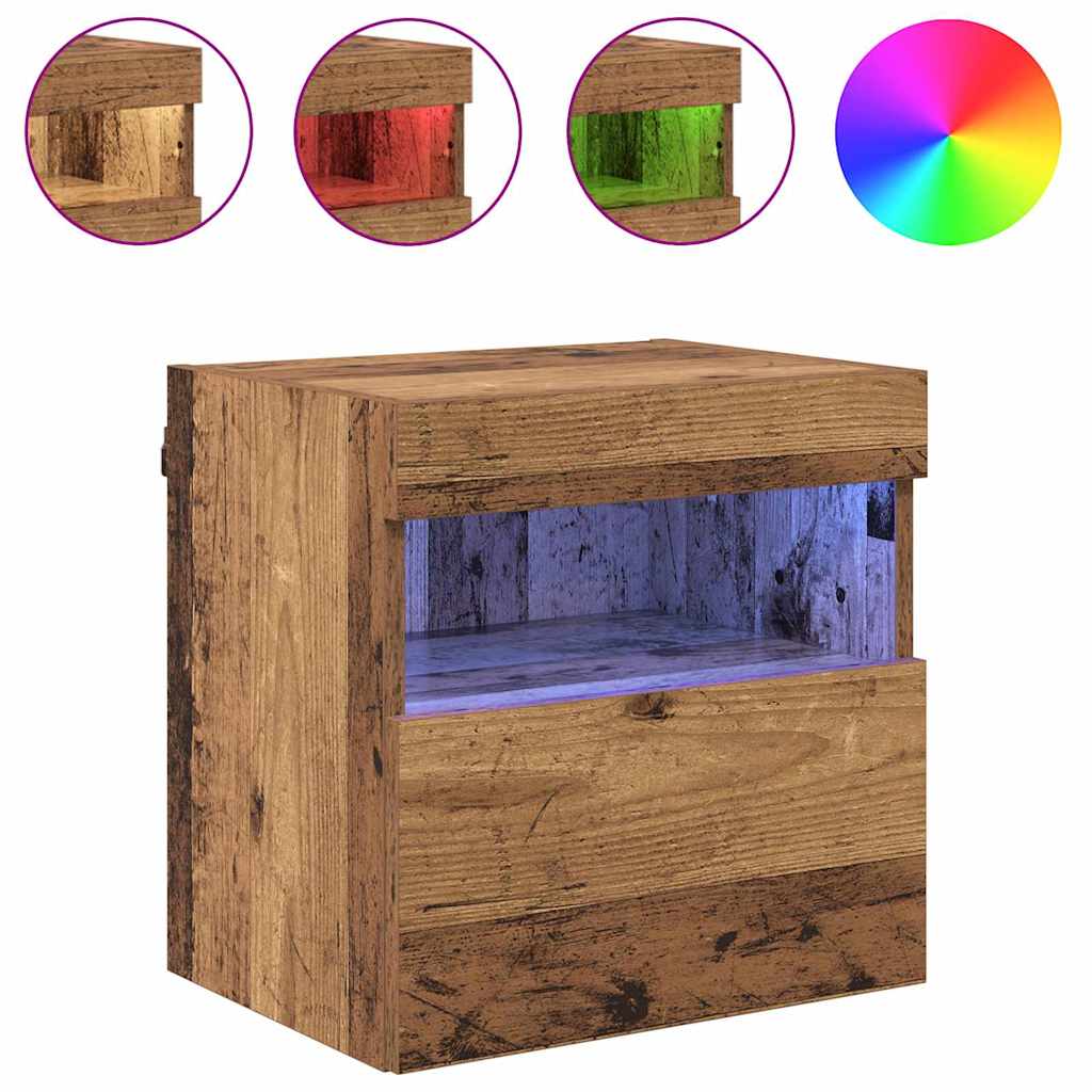 vidaXL Szafka pod telewizor z LED Stare drewno 40 x 30 x 40 cm
