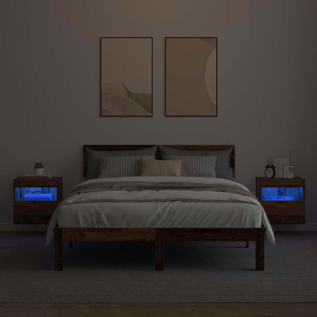 vidaXL Szafki RTV z LED 2 pcs Stare drewno 40 x 30 x 40 cm