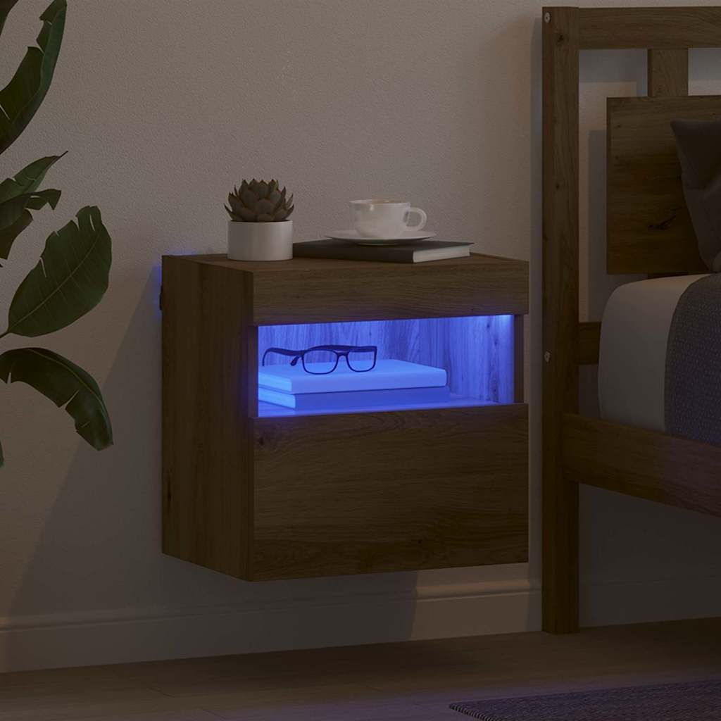 vidaXL Szafka pod telewizor z LED Dąb rzemieślniczy 40 x 30 x 40 cm