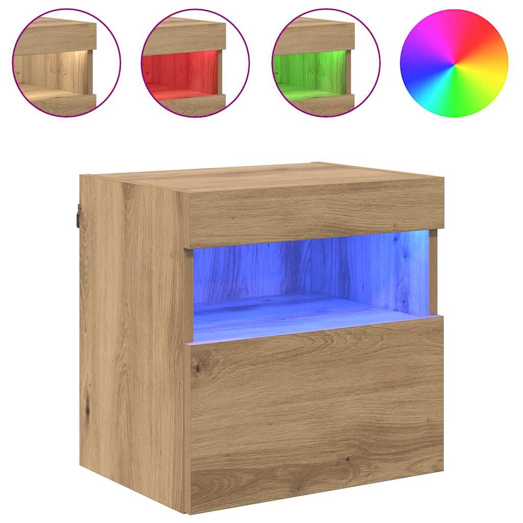 vidaXL Szafka pod telewizor z LED Dąb rzemieślniczy 40 x 30 x 40 cm