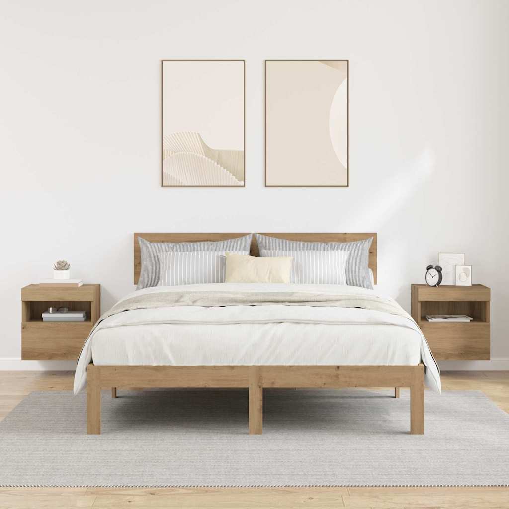 vidaXL Szafki RTV z LED 2 pcs Dąb rzemieślniczy 40 x 30 x 40 cm