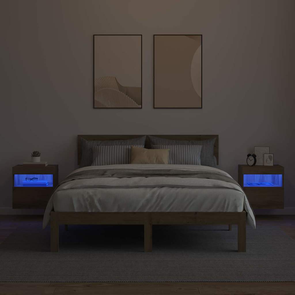 vidaXL Szafki RTV z LED 2 pcs Dąb rzemieślniczy 40 x 30 x 40 cm