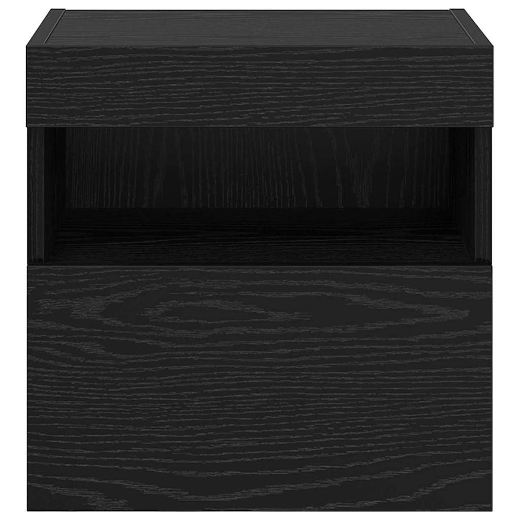 vidaXL Szafka pod telewizor z LED Czarny Dąb 40 x 30 x 40 cm
