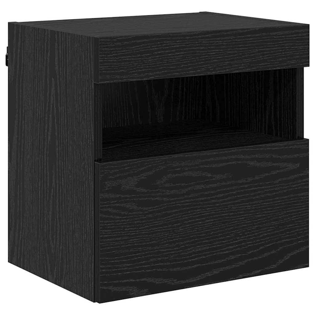 vidaXL Szafki RTV z LED 2 pcs Czarny Dąb 40 x 30 x 40 cm