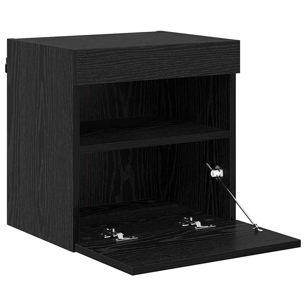 vidaXL Szafki RTV z LED 2 pcs Czarny Dąb 40 x 30 x 40 cm