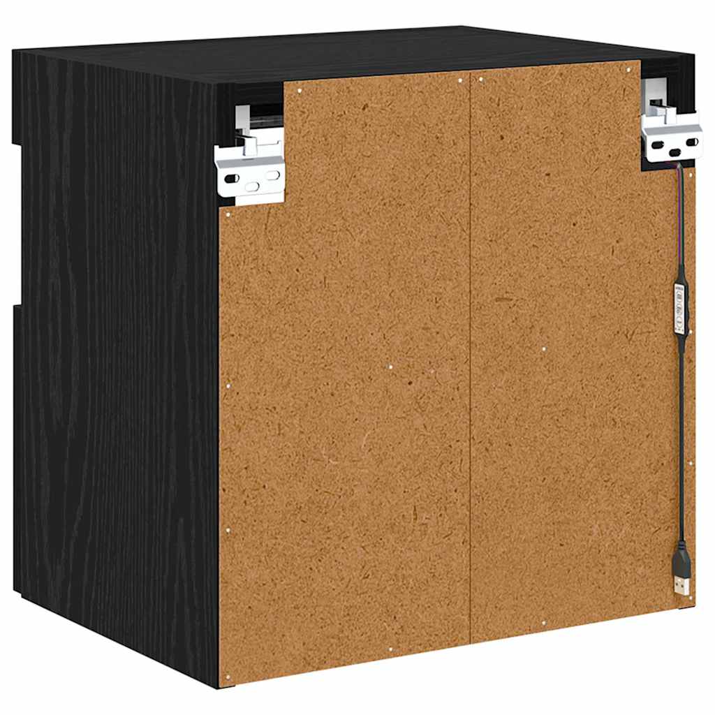 vidaXL Szafki RTV z LED 2 pcs Czarny Dąb 40 x 30 x 40 cm