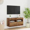 vidaXL Szafka pod telewizor z LED Stare drewno 80 x 30 x 40 cm