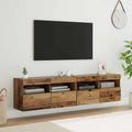 vidaXL Szafki RTV z LED 2 pcs Stare drewno 80 x 30 x 40 cm