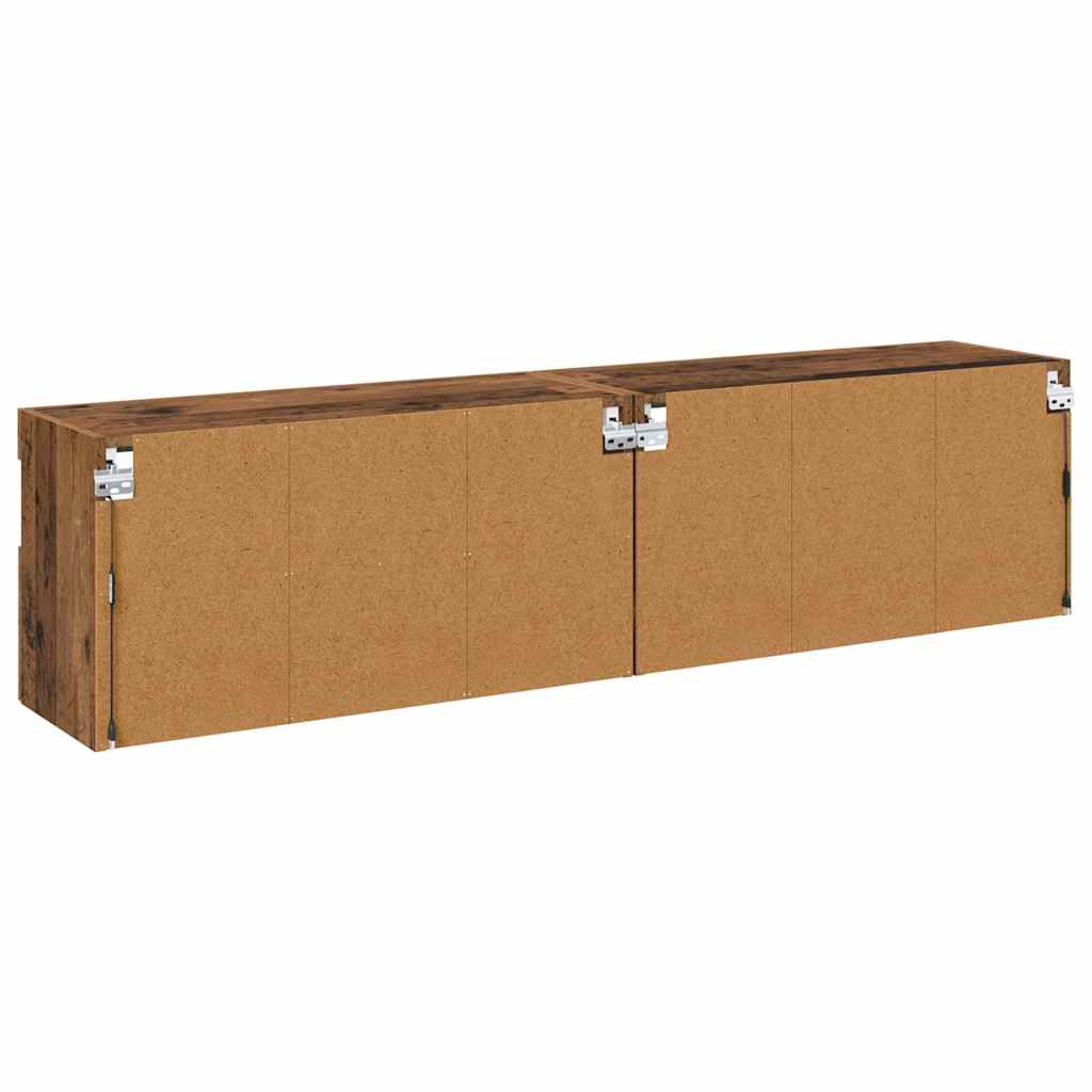 vidaXL Szafki RTV z LED 2 pcs Stare drewno 80 x 30 x 40 cm