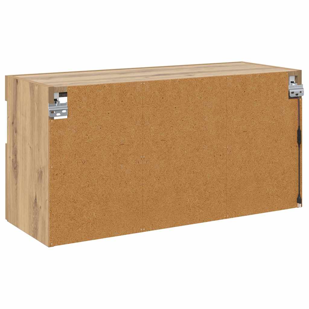 vidaXL Szafka pod telewizor z LED Dąb rzemieślniczy 80 x 30 x 40 cm