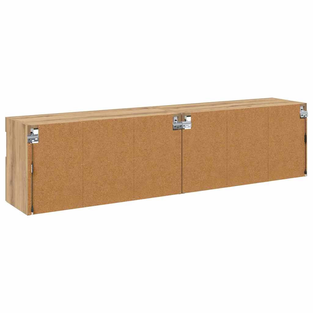 vidaXL Szafki RTV z LED 2 pcs Dąb rzemieślniczy 80 x 30 x 40 cm