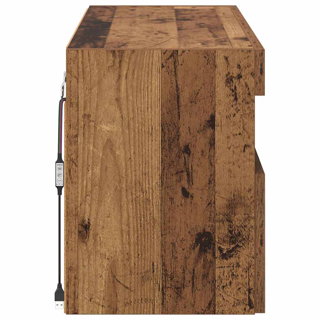 vidaXL Szafka pod telewizor z LED Stare drewno 100 x 30 x 40 cm