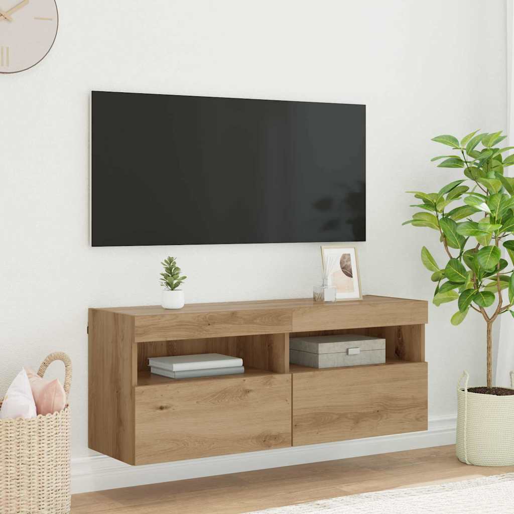 vidaXL Szafka pod telewizor z LED Dąb rzemieślniczy 100 x 30 x 40 cm