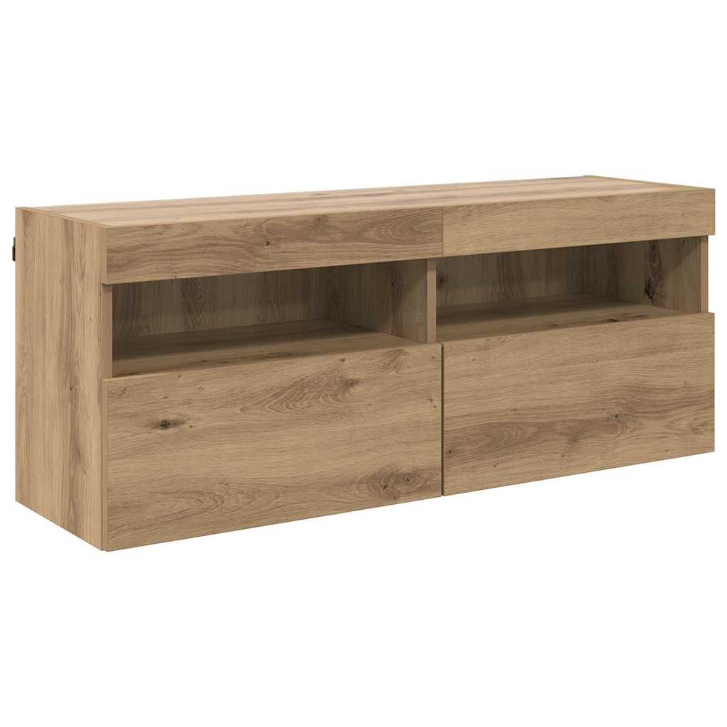 vidaXL Szafka pod telewizor z LED Dąb rzemieślniczy 100 x 30 x 40 cm