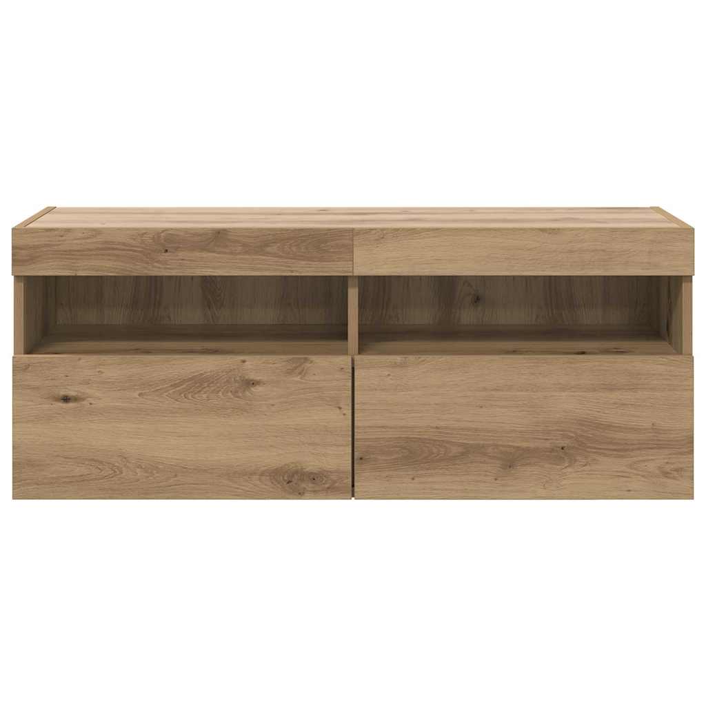 vidaXL Szafka pod telewizor z LED Dąb rzemieślniczy 100 x 30 x 40 cm