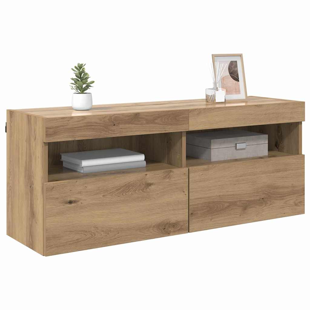 vidaXL Szafka pod telewizor z LED Dąb rzemieślniczy 100 x 30 x 40 cm