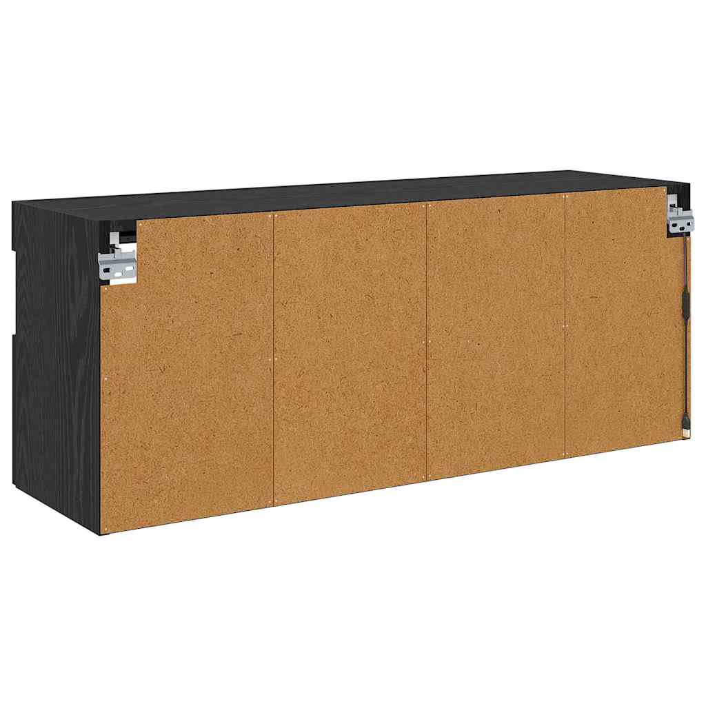vidaXL Szafka pod telewizor z LED Czarny Dąb 100 x 30 x 40 cm