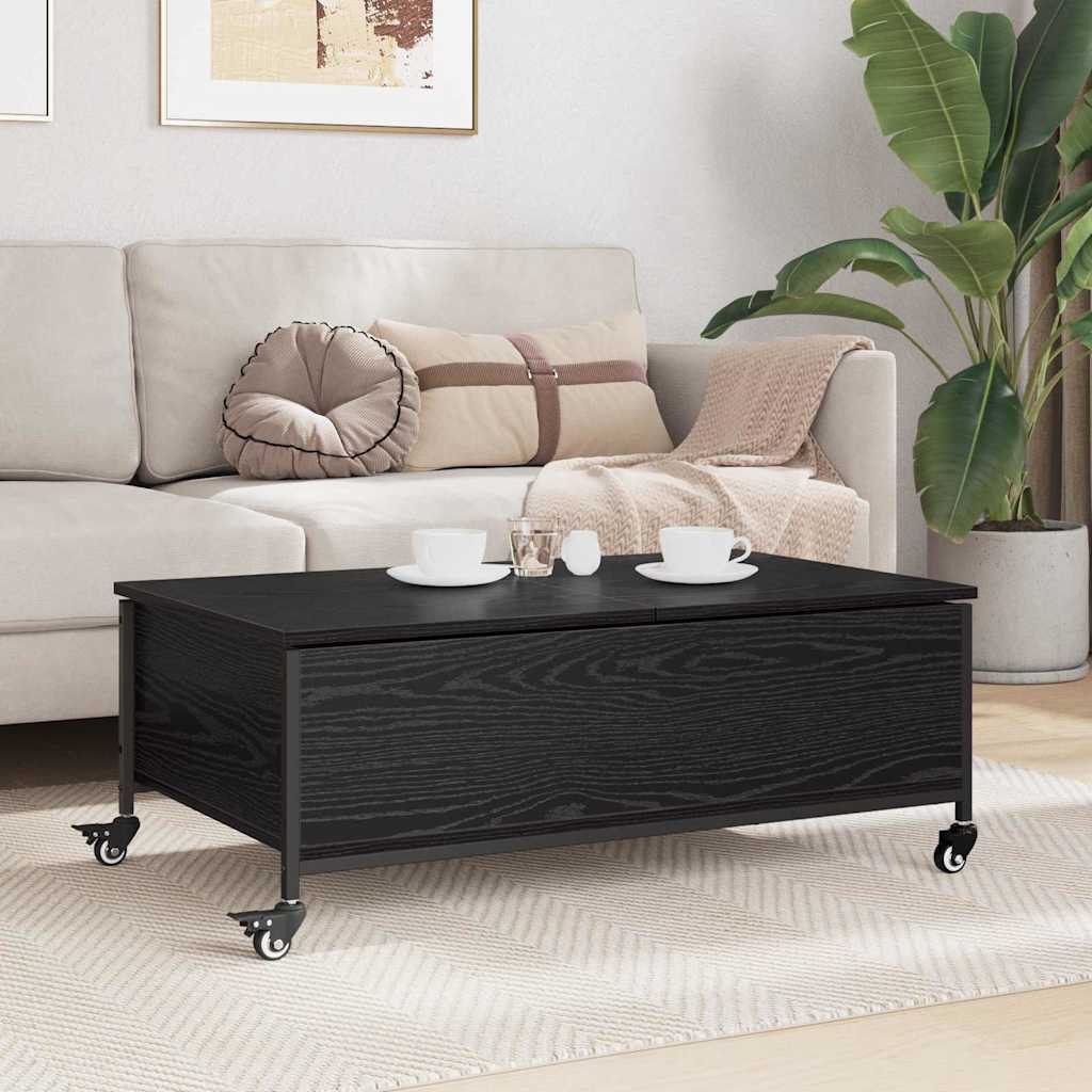 vidaXL Stolik kawowy Czarny Dąb 91 x 55 x 32 cm