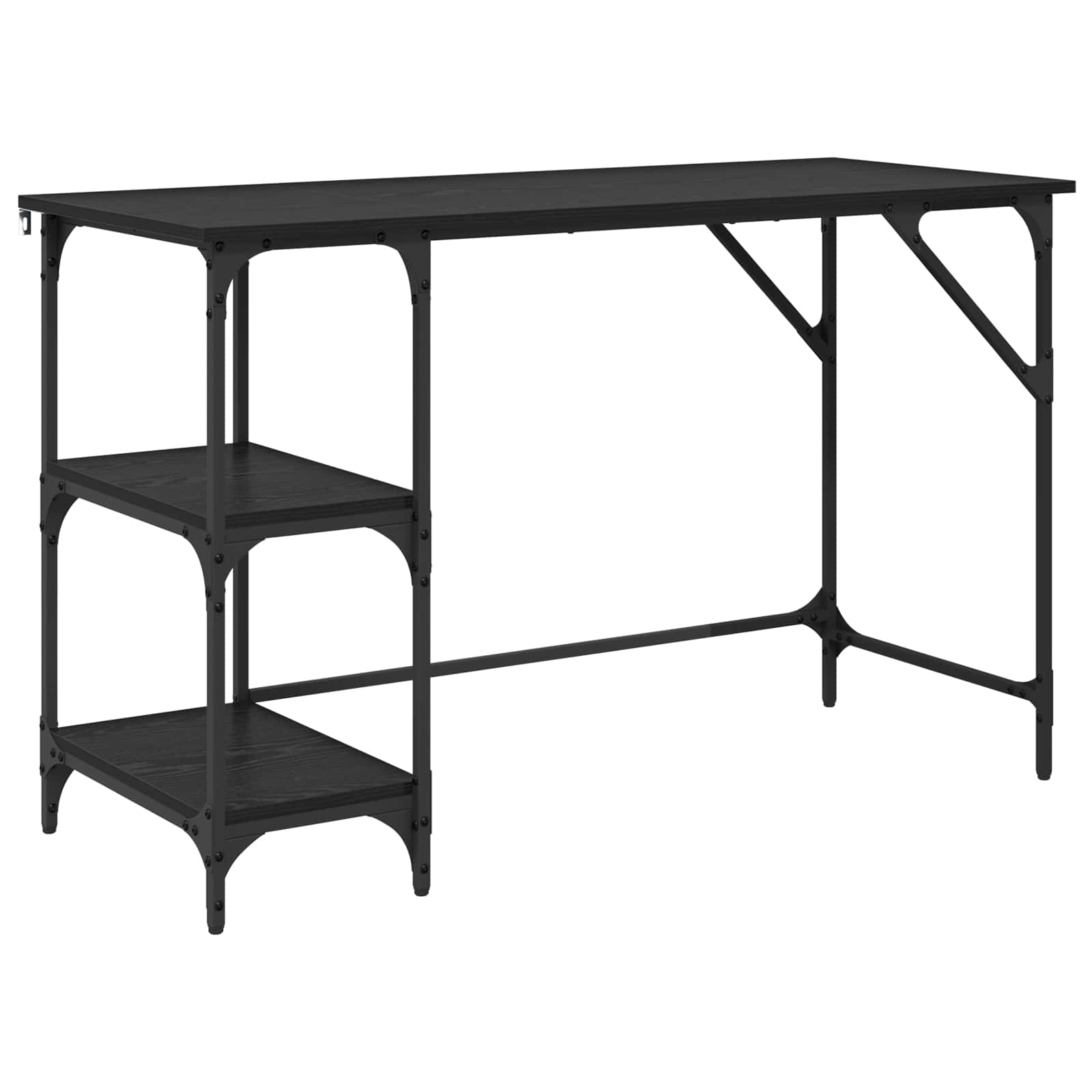 vidaXL Biurko Czarny Dąb 120 x 50 x 75 cm Materiał drewnopochodny