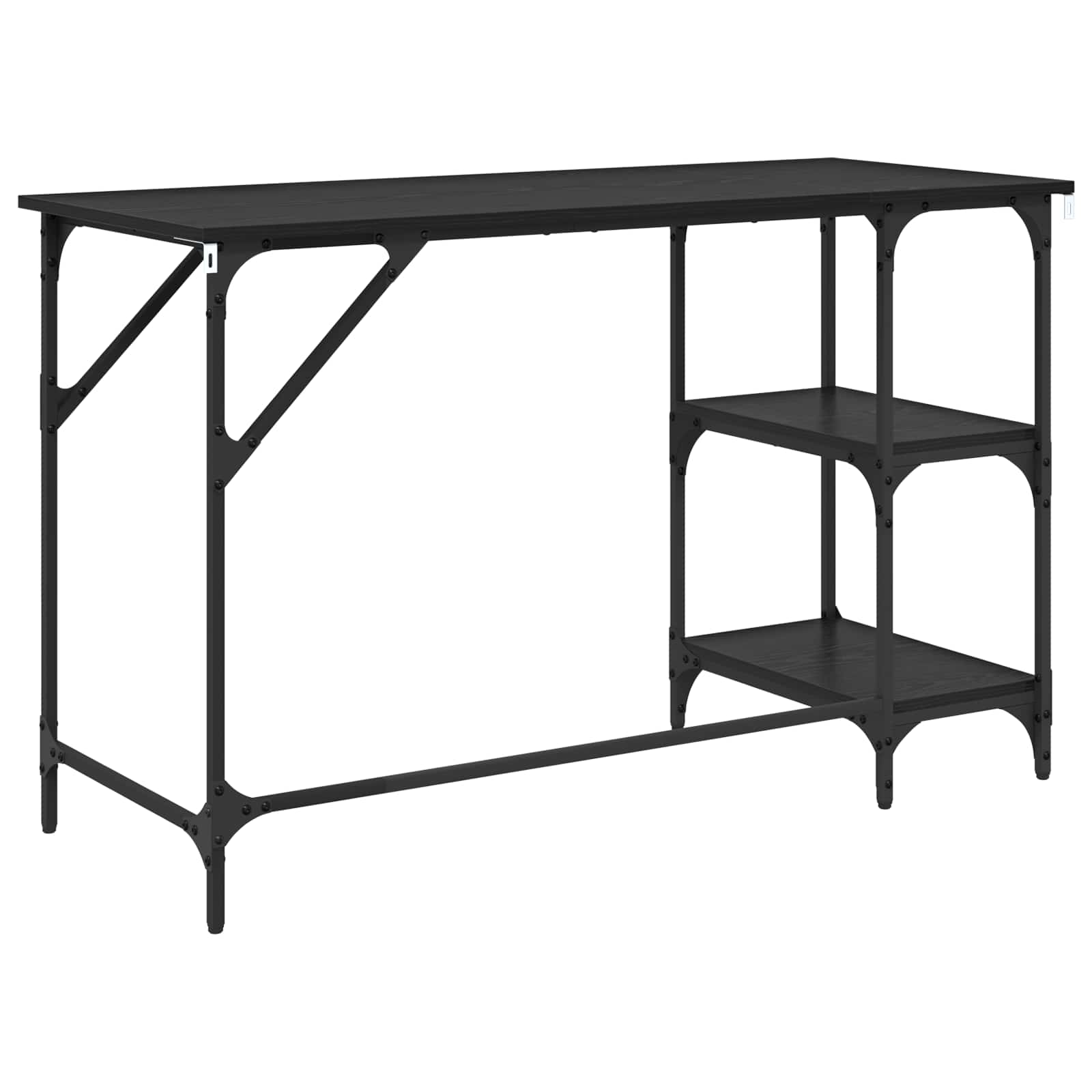 vidaXL Biurko Czarny Dąb 120 x 50 x 75 cm Materiał drewnopochodny