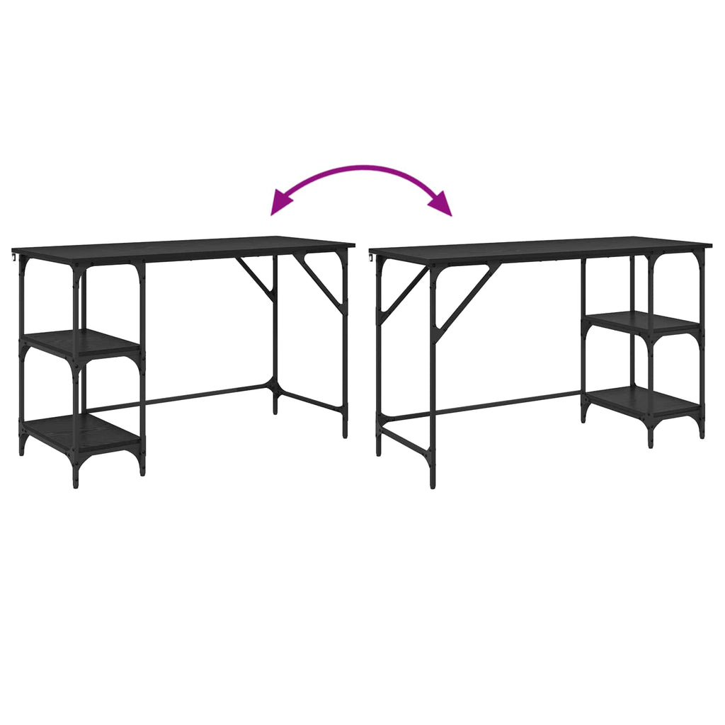 vidaXL Biurko Czarny Dąb 120 x 50 x 75 cm Materiał drewnopochodny