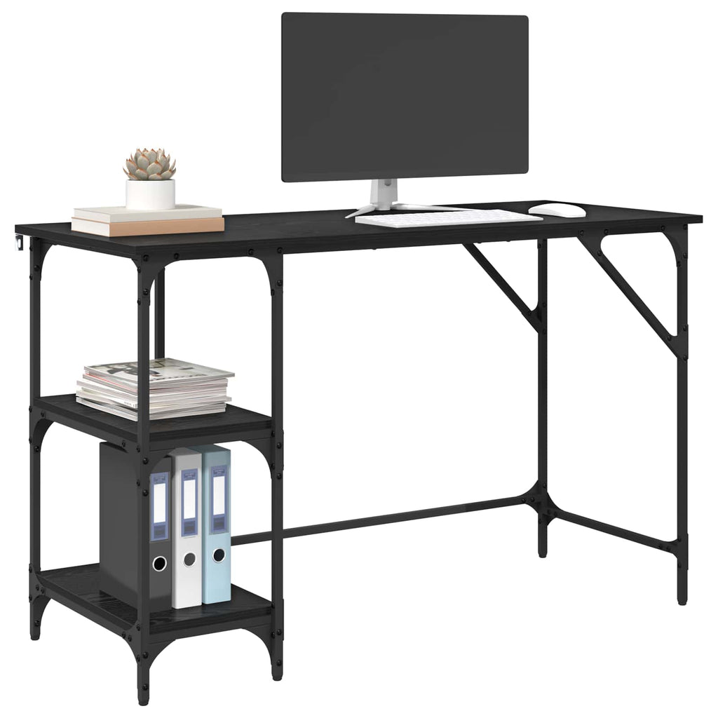 vidaXL Biurko Czarny Dąb 120 x 50 x 75 cm Materiał drewnopochodny