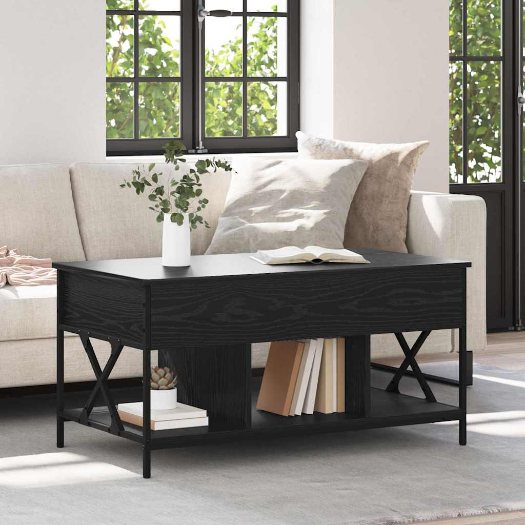 vidaXL Stolik kawowy Czarny Dąb 100 x 55 x 48.5 cm