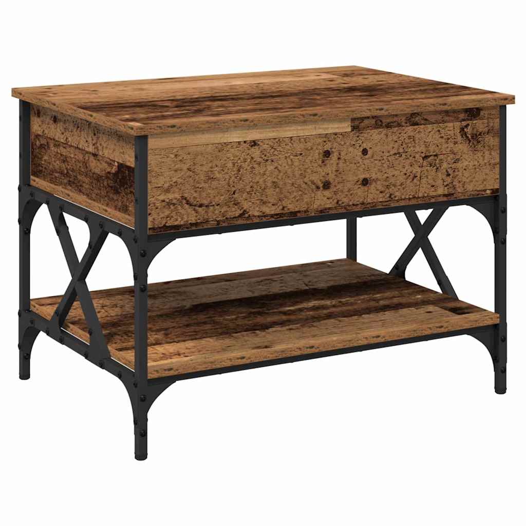 vidaXL Stolik kawowy Stare drewno 70x50x50cm Materiał drewnopochodny