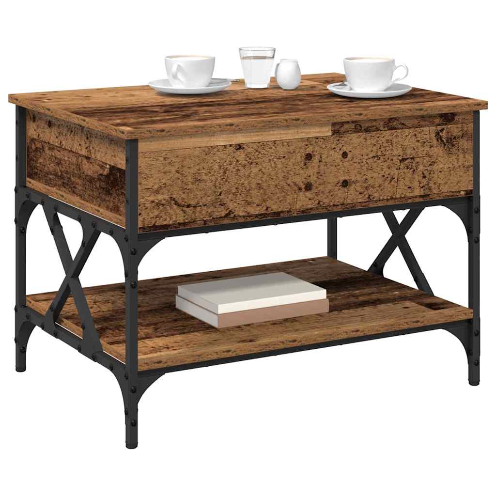 vidaXL Stolik kawowy Stare drewno 70x50x50cm Materiał drewnopochodny