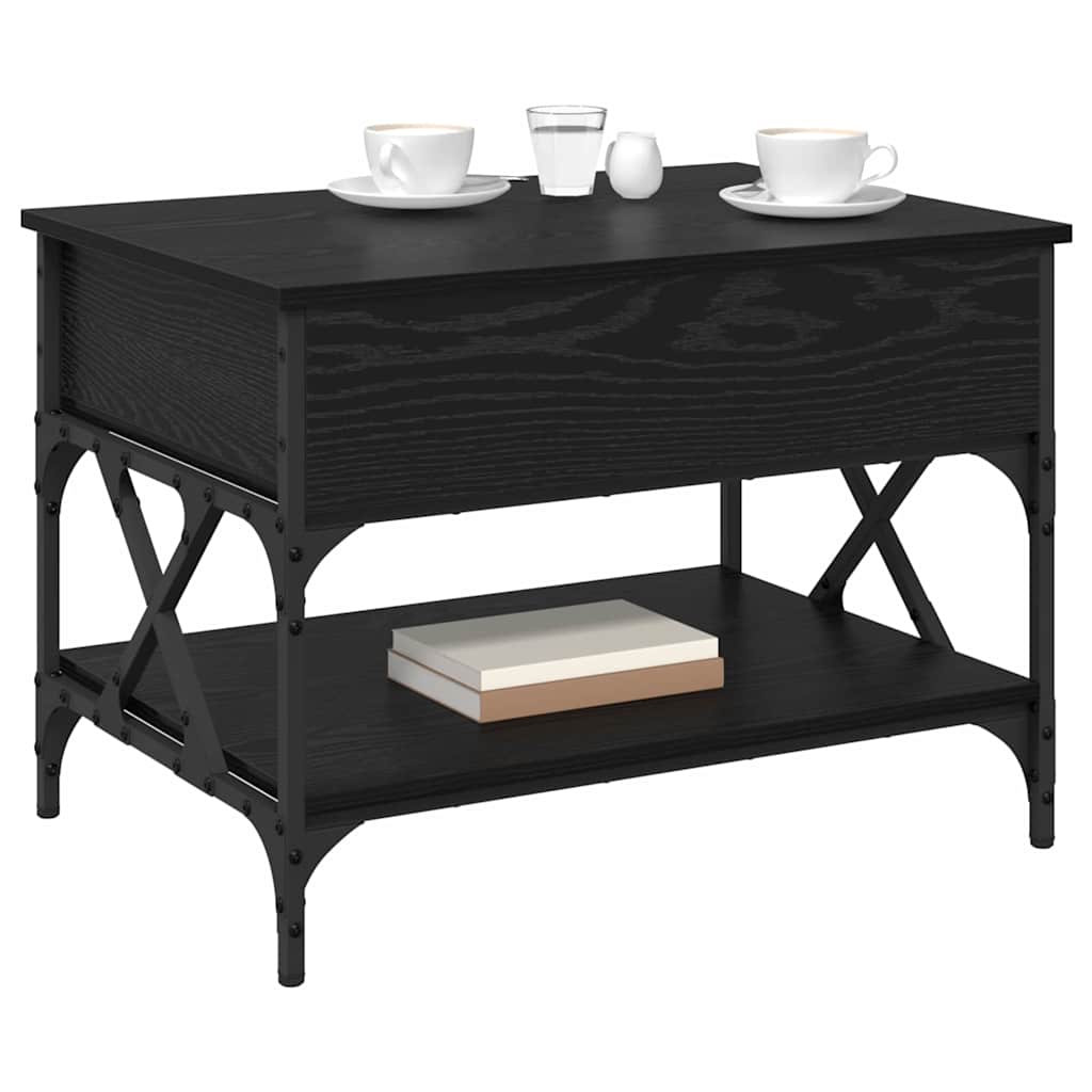 vidaXL Stolik kawowy Czarny Dąb 70x50x50cm Materiał drewnopochodny