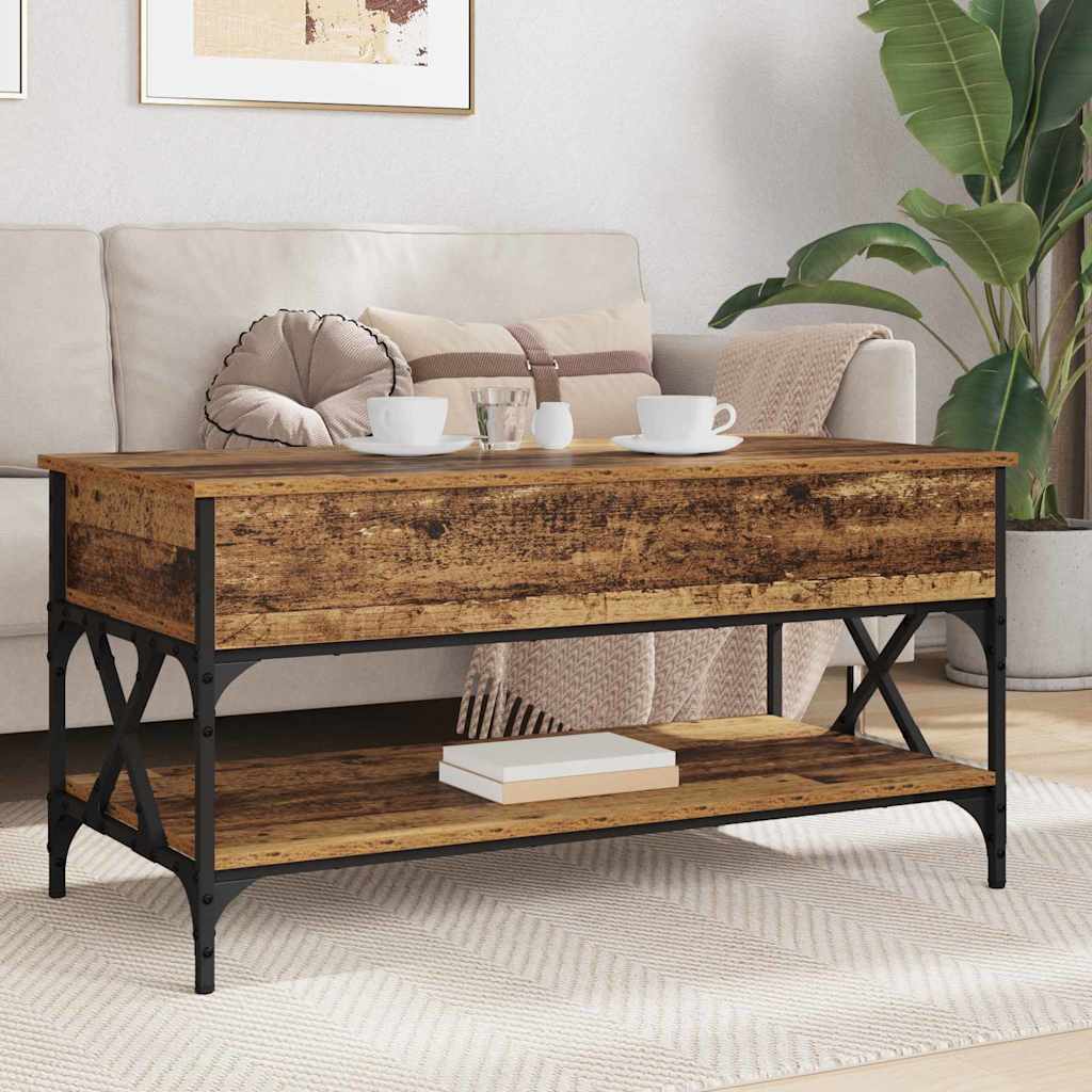 vidaXL Stolik kawowy Stare drewno 100 x 50 x 50 cm