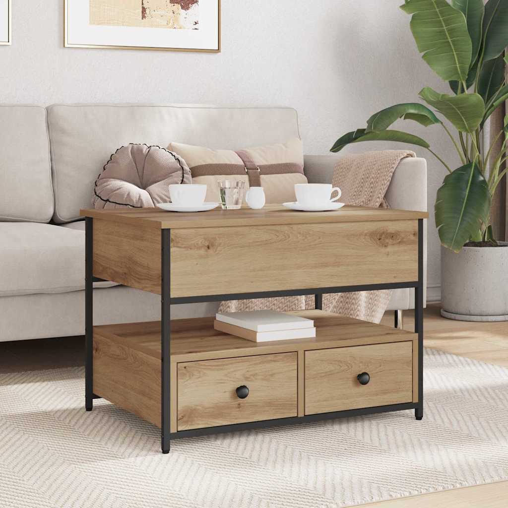vidaXL Stolik kawowy z szufladą Dąb rzemieślniczy 70 x 50 x 54.5 cm