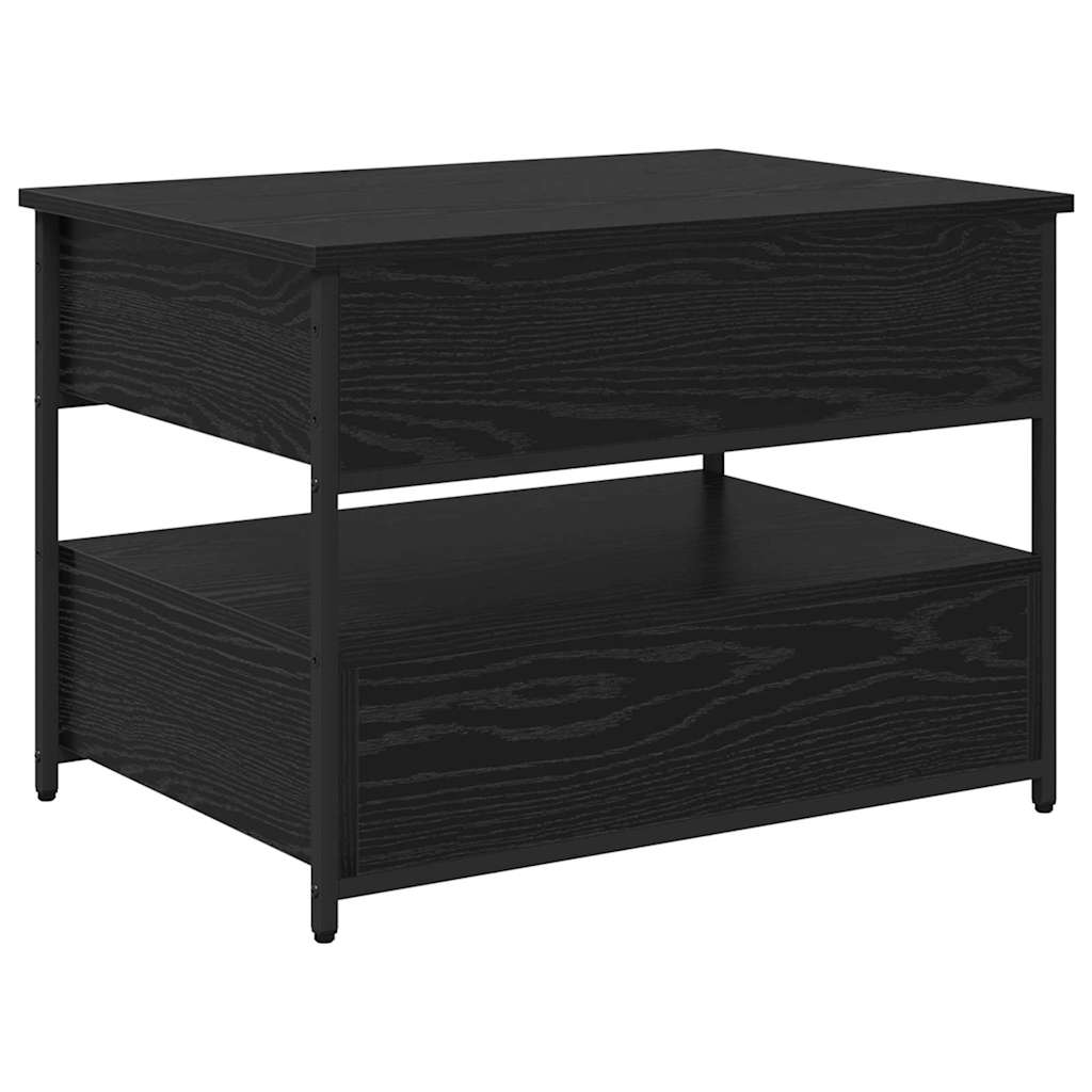 vidaXL Stolik kawowy z szufladą Czarny Dąb 70 x 50 x 54.5 cm