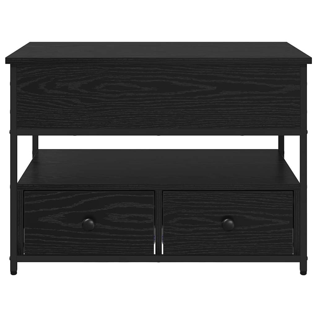 vidaXL Stolik kawowy z szufladą Czarny Dąb 70 x 50 x 54.5 cm